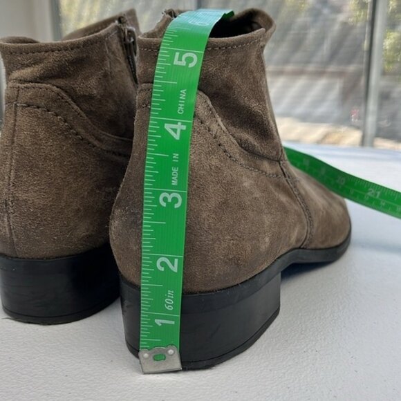 Paul Green Boston Bootie 7.5 Brown Suede Mineral Nubeck Leather Low Heel Shoe - Picture 11 of 12